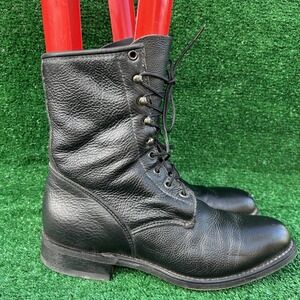 Vintage Durango Leather Lace Up Combat Work Boots DB250 Black Mens 9.5D USA Made